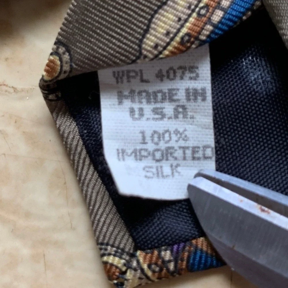 Oscar de la Renta Couture Silk Tie OS Olive Green Purple Paisley Floral Necktie